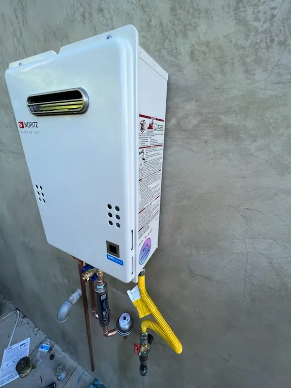 Tankless water heater installation for Etra homes